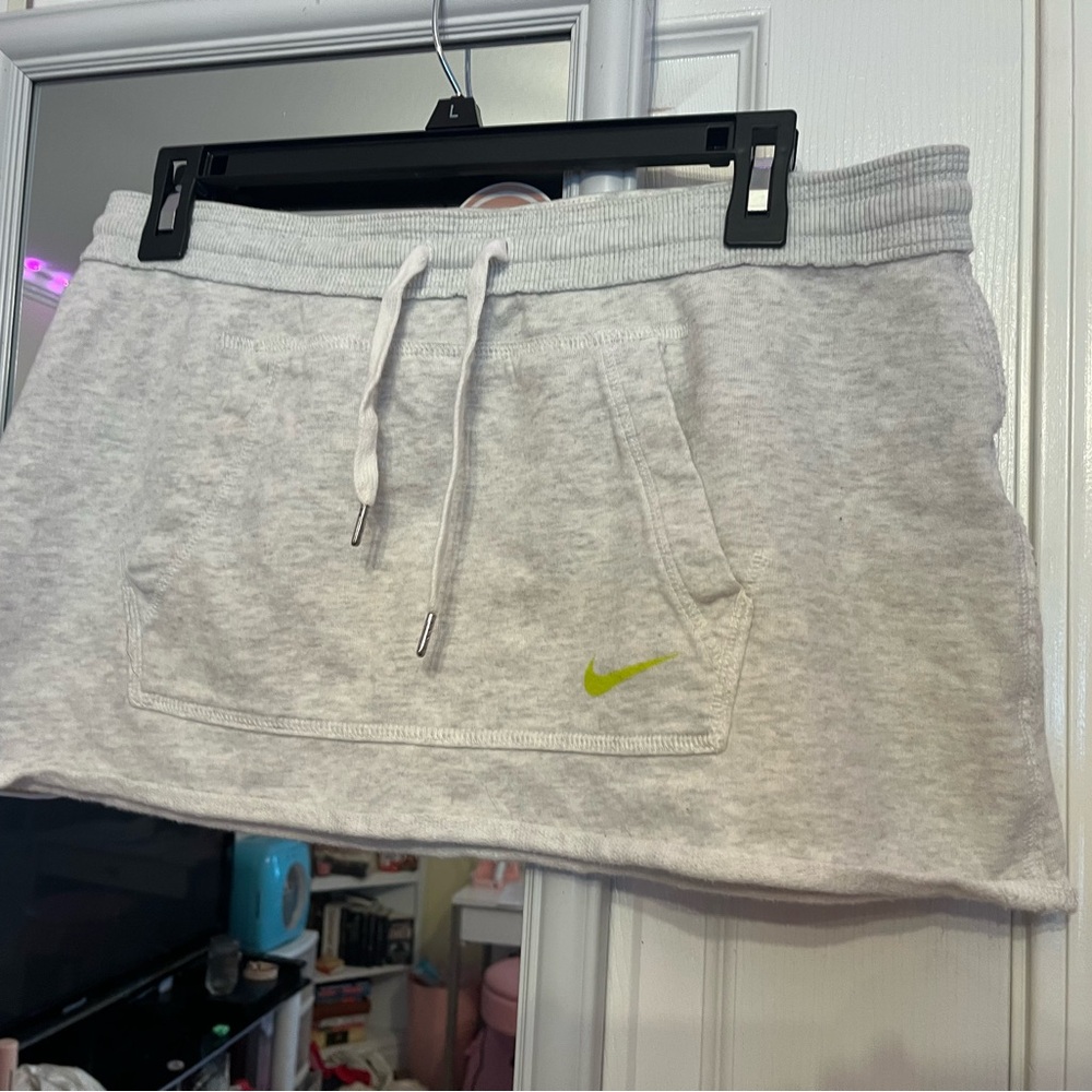Nike Light Gray Skirt with Lime Logo